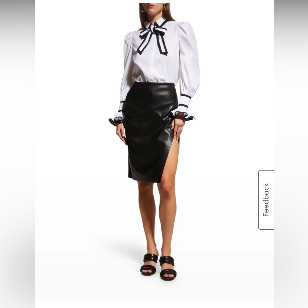 Siobhan Vegan Leather Knee-Length Wrap Skirt